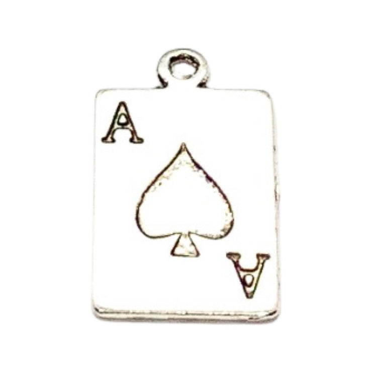 1 Playing Card Charm, Ace of Spades Charm, Individual Charm, Poker Charms, Casino Charms, Gambling Charms, Blackjack Charm, Jewelry Findings