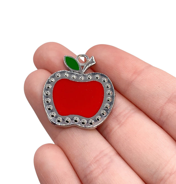 1 Red Apple Charm, Individual Charms, Fruit Charms, Foodie Charm, School Charms, Teacher Charm, Tiny Apple Charm, Snow White Charms