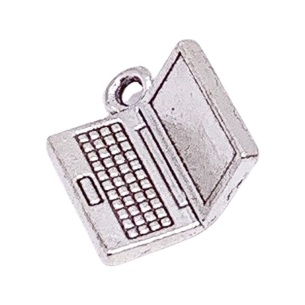 1 Mini Laptop Charm, Nerd Charms, Technology Charms, Computer Charms, Tiny Computer Charm, Jewelry Findings, DIY Jewelry