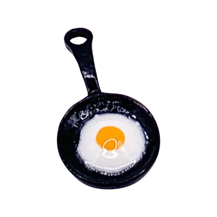 1 Fried Egg in Pan Charm, Egg Charms, Gift for Egg Lover, Breakfast Charms, Kitchen Charm, Frying Pan Charm, DIY Jewelry Findings