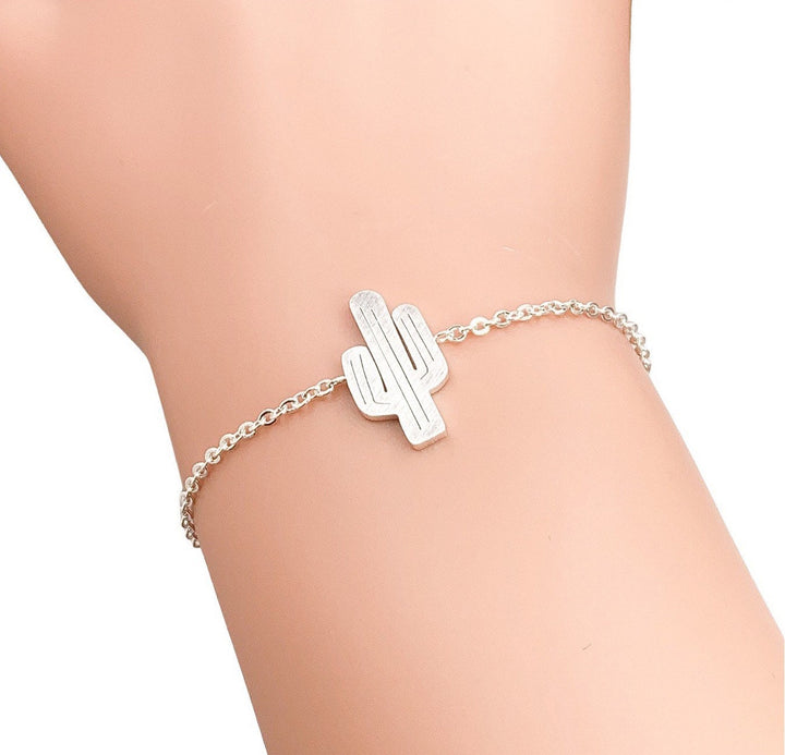 Carte « Stay Sharp », Bracelet cactus, Bracelet chaîne succulente, Bracelet délicat, Bracelet d'amitié, Bijou symbolique, Bracelet minimaliste