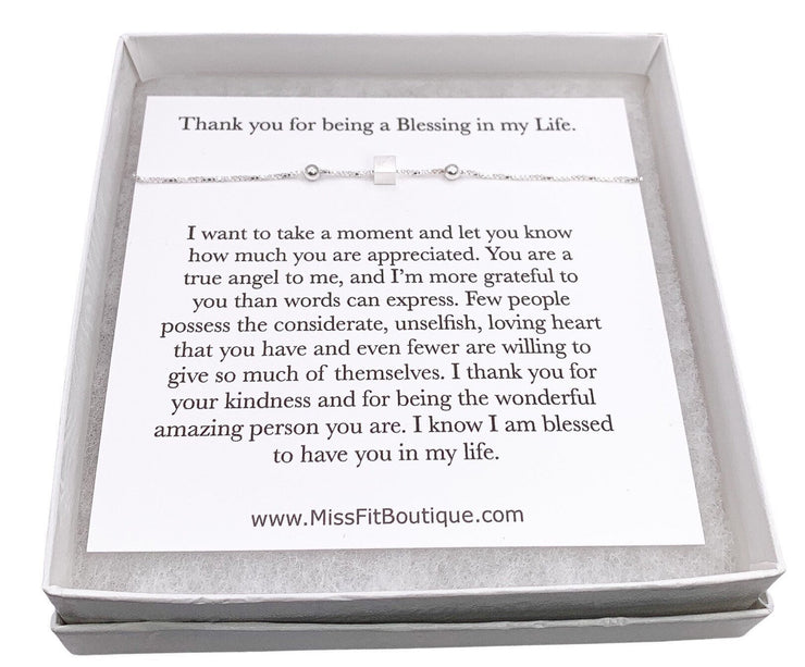 Thank You Jewelry Gift, Tiny Cube Bracelet, Gift from Sister, Like a Mother to Me Card, Bonus Mom Gift, Mother’s Day Gift, Grateful Gift