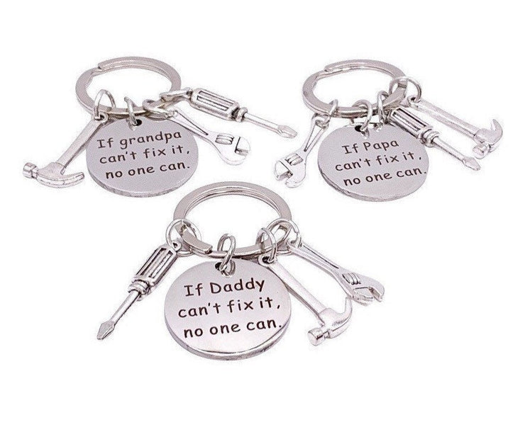 Daddy Keychain, Papa Keychain, Grandpa Keychain, Fathers Day Gift, If Dad Can’t Fix It, Gift for Dad, Gift from Son, Gift for Him, Christmas