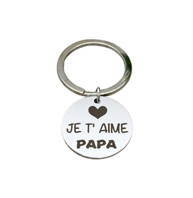 Je T’aime Papa Gift, Dad Keychain, Papa Keychain, Gift for Papa, Grandpa Keychain, Gift from Son, Gift for Him, Fathers Day Gift