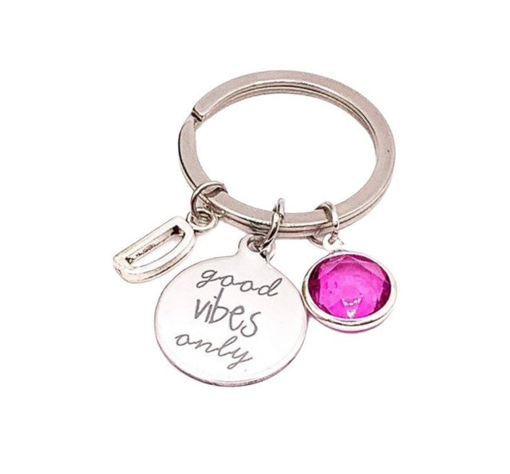 Porte-clés « Que des bonnes ondes », Porte-clés positif, Cadeau inspirant, Cadeau pour une amie maman, Cadeau pour une sœur de cœur, Petit cadeau mignon pour elle