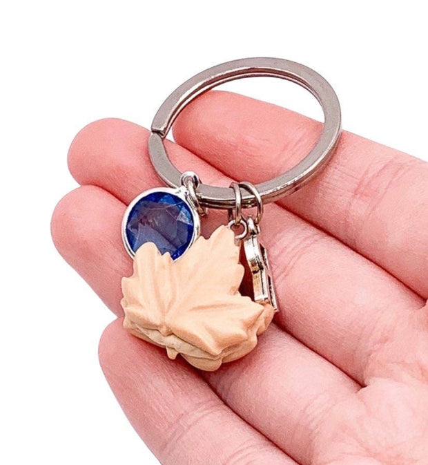 Cookie Keychain, Maple Leaf Cookie Keyring, Cute Gift, Baking Addict, Unique Keychain, Miniature Cookie Charm, Foodie Gift, Foodie Keyring