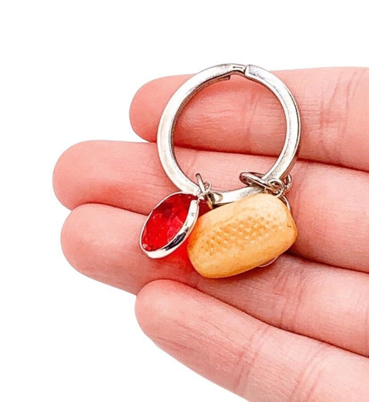 Hot Dog Keychain, Hot Dog Lover, Cute Gift, Hot Dog Addict, Unique Keychain, Miniature Junk Food Charm, Foodie Gift, Foodie Keyring