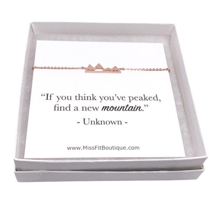 Bracelet Montagne, Bracelet Chaîne de Montagnes, Cadeau Inspirant, Carte Citation Montagne, Bracelet de Randonnée, Cadeau Symbolique, Bijou Minimaliste