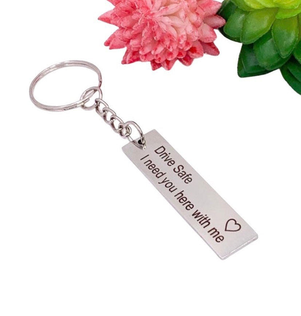 Drive Safe. I Need You Here With Me Keychain, Driver Keyring, Husband Keychain, Gift for Him, Trucker Gift, Gift for Truck Driver