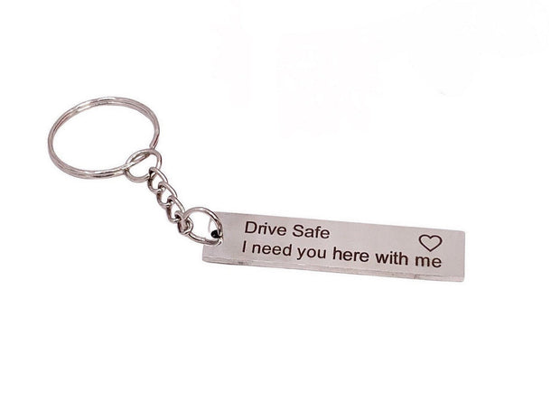 Drive Safe. I Need You Here With Me Keychain, Driver Keyring, Husband Keychain, Gift for Him, Trucker Gift, Gift for Truck Driver