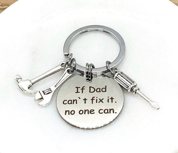 Father Keychain, Dad Keychain, Fathers Day Gift, If Dad Can’t Fix It, Gift for Dad, Grandpa Keychain, Gift from Son, Gift for Him, Christmas