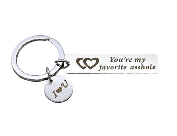 Funny Mature Keychain for Husband, You’re My Favorite Asshole Keychain, Gift from Wife, Anniversary Gift, Humorous Birthday Gift, Christmas