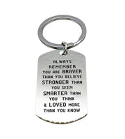 Daughter Keychain, Always Remember Quote Gift, Son Keyring, Going Away Gift for Him, Gift from Mom, College Keychain, Teen Keychain, Student