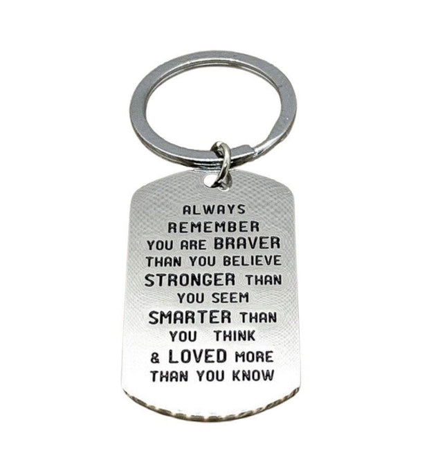 Daughter Keychain, Always Remember Quote Gift, Son Keyring, Going Away Gift for Him, Gift from Mom, College Keychain, Teen Keychain, Student