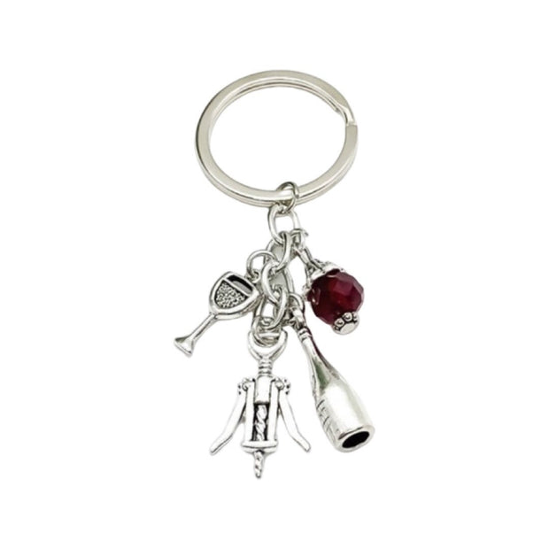 Wine Keychain, Red Wine Charm, Winery Keychain, Wine Bottle Charm, Gift for Her, Wine Lover Gift, Gift for Friend, Secret Santa Gift