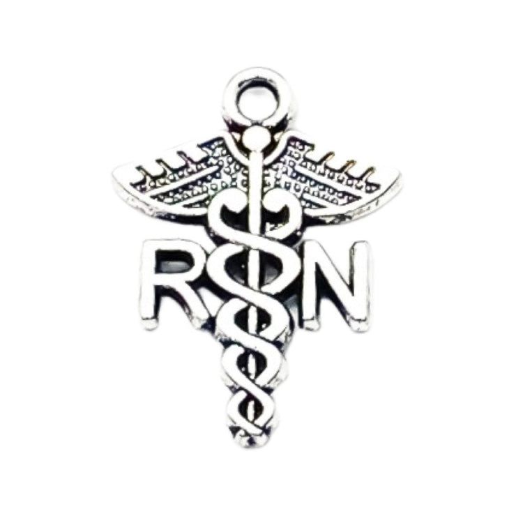 1 Caduceus Charm Silver, Individual Charms, MD Charm, Medical Symbol Charm, Nursing Charms, Physical Therapist, Medical Charms, Doctor