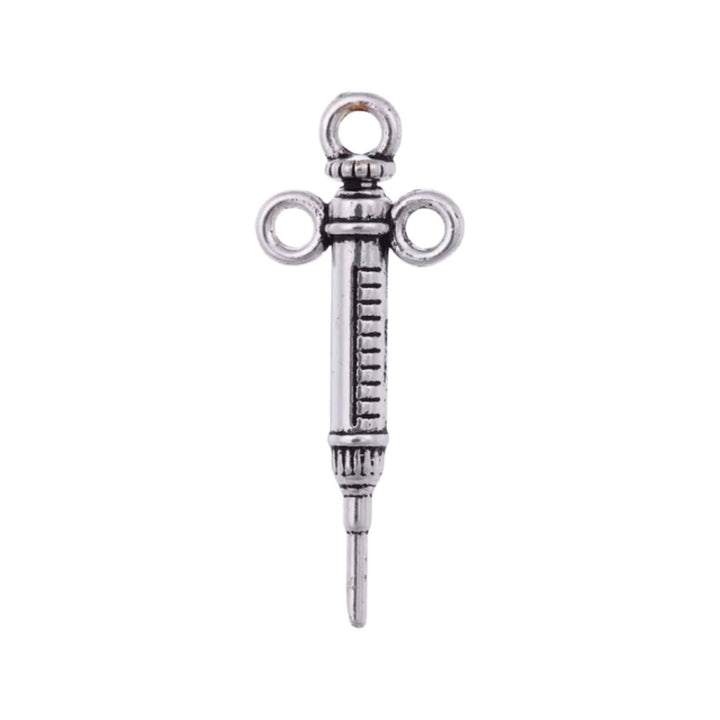 1 Syringe Charm, Individual Charms, Medical Charms, Nursing Charm, Doctor Charms, Injection Charm, Needle, Shot Charm, Jewelry Findings