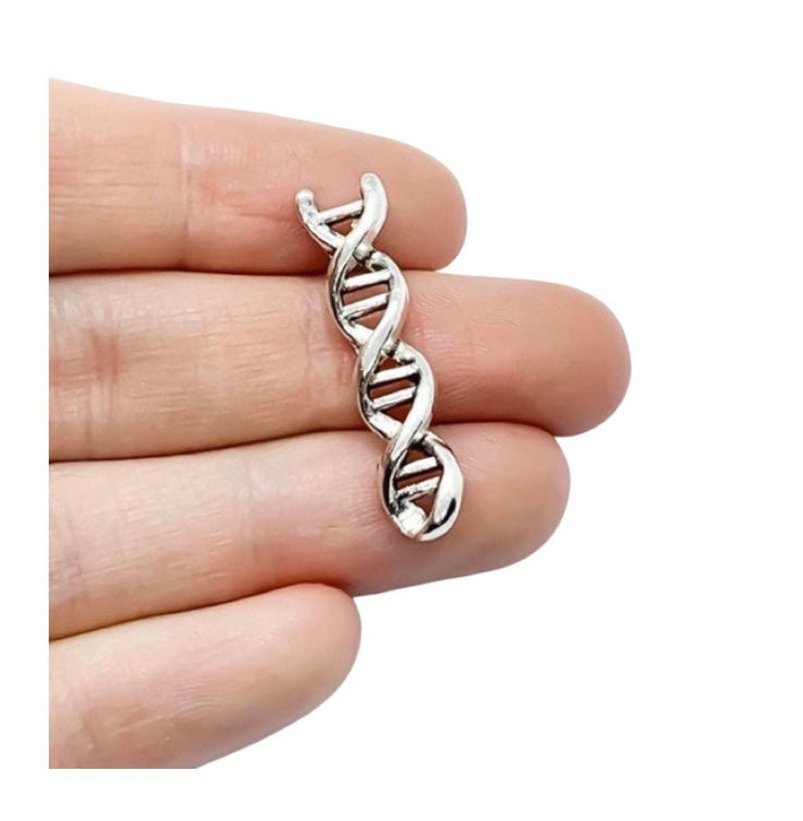 1 Tiny DNA Charm, Individual Charms, Double Helix Charm, Molecule Charms, Nursing Charm, Doctor Charms, Molecular Charms, Jewelry Findings