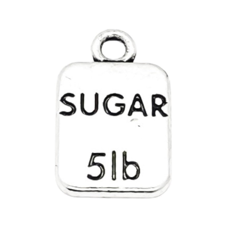 1 Sugar Bag Charm, Individual Charms, Tiny Bag of Sugar Charm, Ingredient Charms, Baking Charms, Baker Charms, Kitchen Charms, Bakery Charms