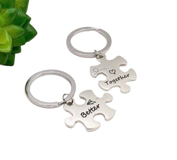 Better Together Matching Keychains, Jigsaw Puzzle Interlocking Keychain Set for 2, Best Friends Gifts, Friendship Keychain, BFF Keychain