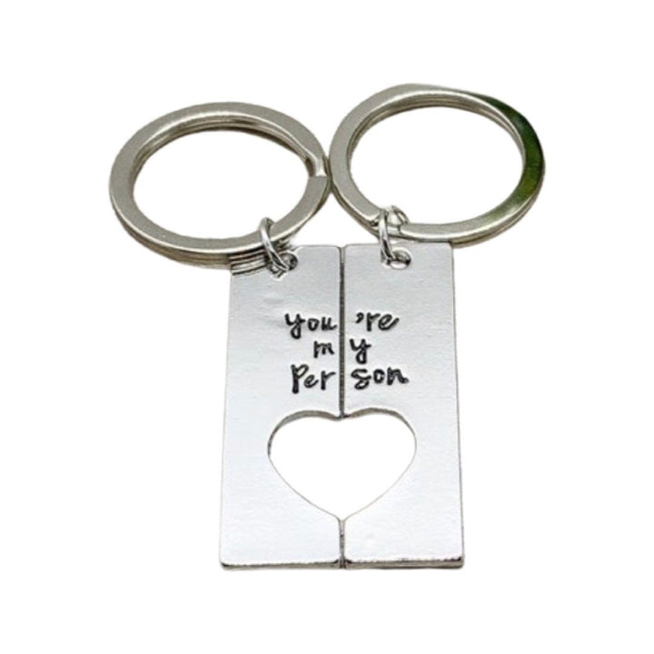 You’re My Person Matching Keychain Set for 2, Interlocking Heart Keychains, Personalized Friendship Gifts, Gift for Girlfriend, Sister Gift