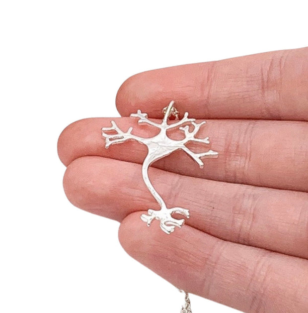 Neuron Necklace, Nerve Cell Pendant, Anatomy Jewelry, Scientific Pendant, Scientist Gift, Biology Necklace, Doctor Gift, Student Gift