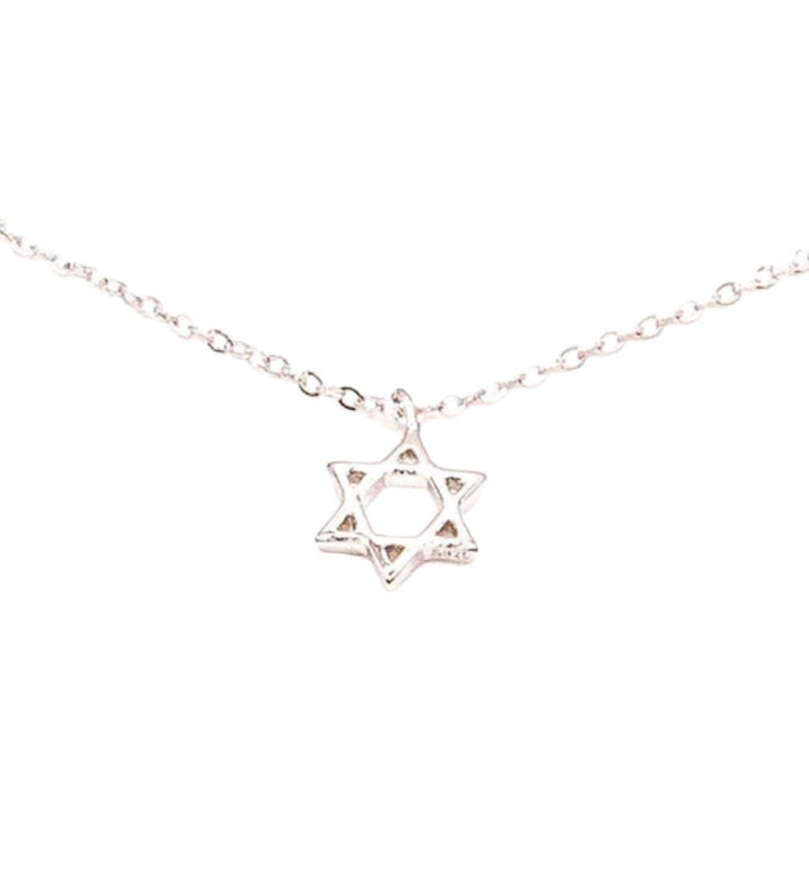 Tiny Star of David Necklace, Dainty Celestial Jewelry, Sterling Silver Star Pendant, Evil Eye Jewelry, Minimal Necklace, Birthday Gift