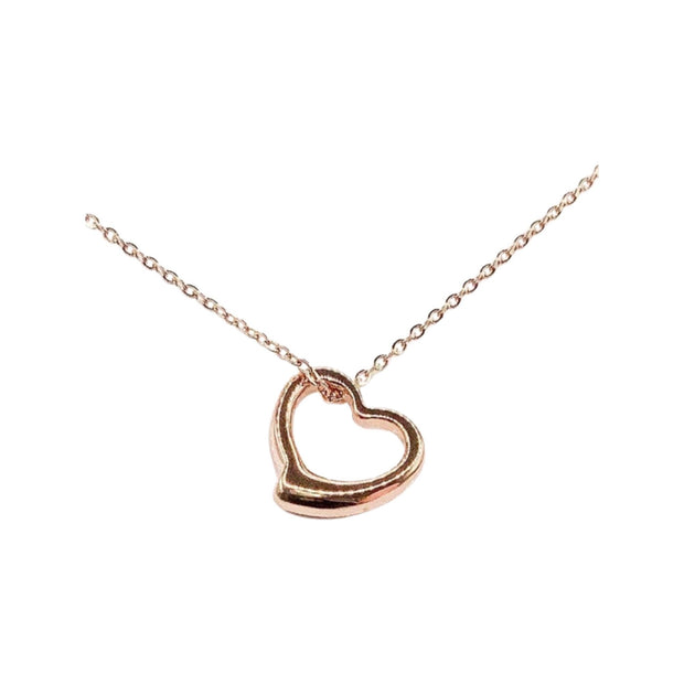 Heart Necklace Rose Gold, Minimal Heart Necklace, Dainty Heart Pendant, Loving Mom Gift, Little Heart Necklace, Birthday Gift for Her