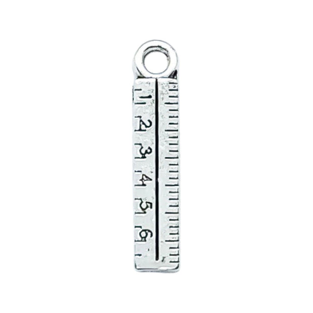 1 Tiny Ruler Charm, Individual Charms, School Charms, Teacher Charm, High School Charm, Math Charm, Ruler Charm, Mathematics Charms