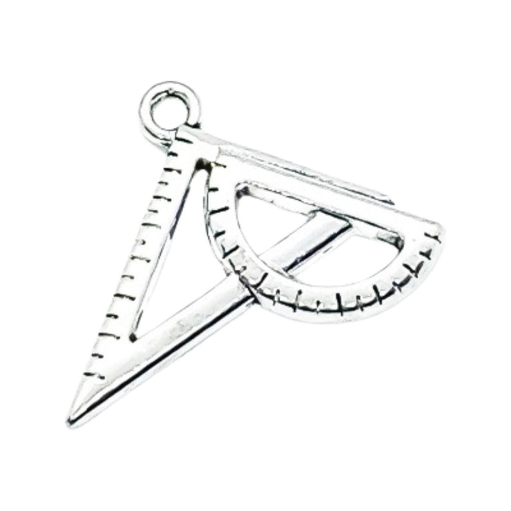 1 Protractor Charm, Architecture, Individual Charms, School Charm, Teacher Charm, High School Charm, Math Charm, Geometry Charm, Mathematics