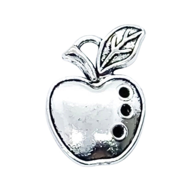 1 Apple Charm, Individual Charms, Fruit Charms, Foodie Charm, Teacher Charm, Tiny Silver Apple Charm, School Charms, Snow White Charm