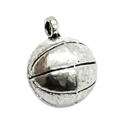 1 Tiny Basketball Charm Silver, Sporty Charms, Basketball Player Charm, Individual Charm, Sphere Ball Charm, Sport Charms, Team Coach Gift