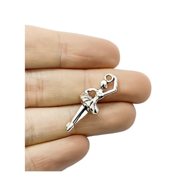 1 Tiny Ballerina Charm Silver, Ballet  Charms, Ballet Dancer Charm, Individual Charm, Dance Charm, Dancing Ballerina Charms, Gift for Dancer