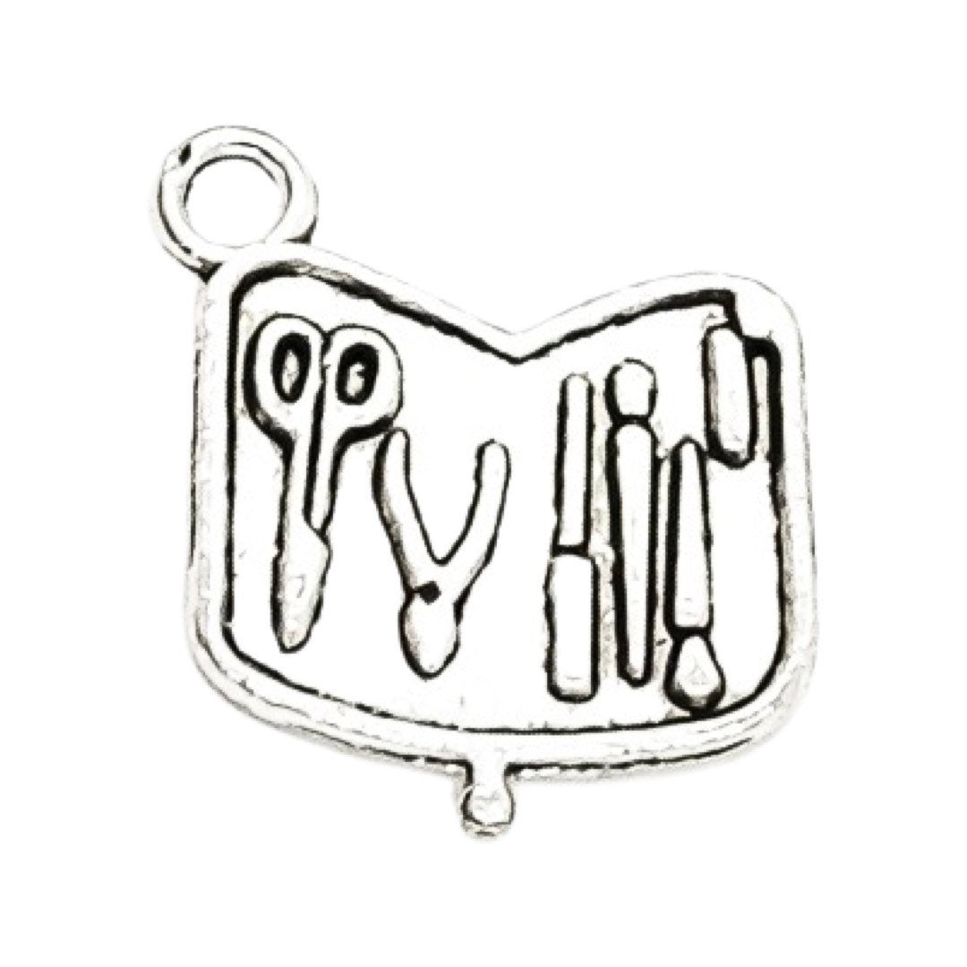 1 Makeup Bag Charm, Esthetician Charms, Individual Charm, Girlie Charm, Teen Girl Charm, Manicure Kit Charm, Beauty Salon Charm, Cosmetician