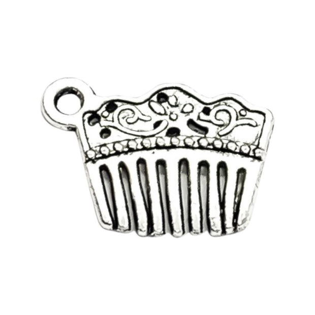 1 Tiny Hair Comb Charm, Salon Charms, Individual Charm, Hair Stylist Gift, Girlie Charm, Teen Girl Charm, Hair Dresser Gift, Hair Designer