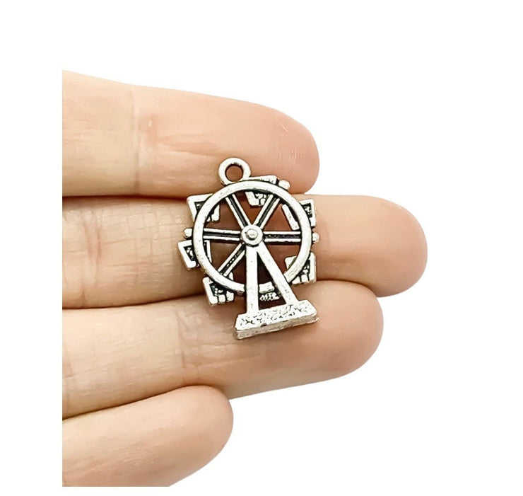 1 Tiny Ferris Wheel Charm, Fair Charm, Custom Charms, Amusement Park Charms, Toy Charms, Transportation Charms, DIY Craft