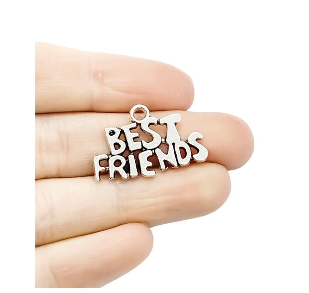 1 Best Friend Charm, Antique Silver Charm, Individual Charm, BFF Charm, Gift for Bestie, Best Friends Jewelry, Friendship Charm, DIY Jewelry