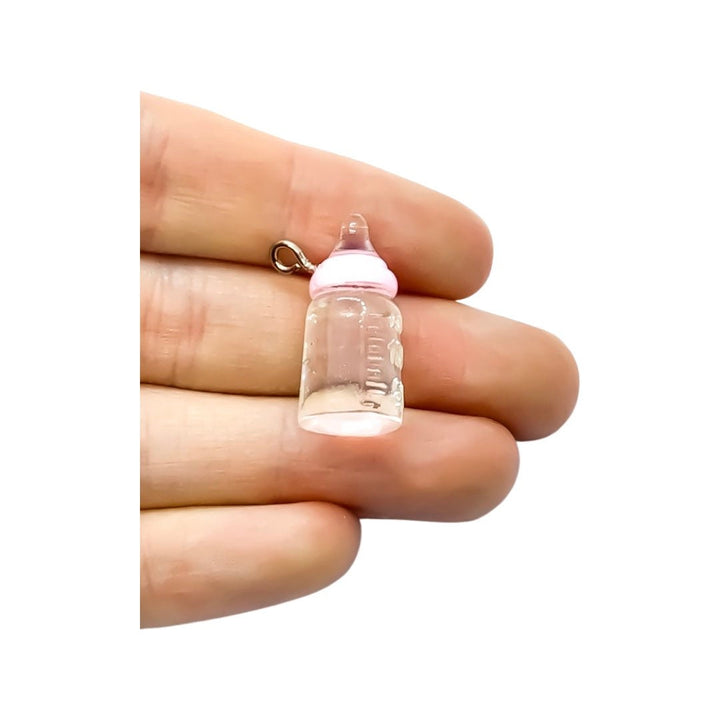 1 Pink Baby Bottle Charm, Individual Charms, Baby Charms, Pregnancy Charms, Nursery Charms, Baby Shower Charms, Mommy Charm, DIY Craft