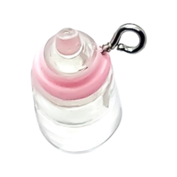 1 Pink Baby Bottle Charm, Individual Charms, Baby Charms, Pregnancy Charms, Nursery Charms, Baby Shower Charms, Mommy Charm, DIY Craft