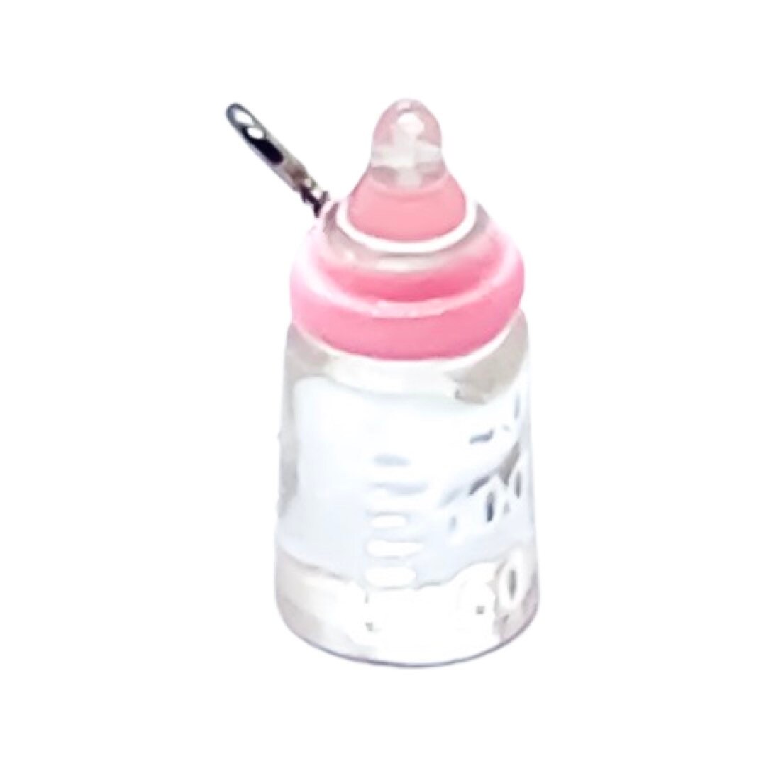 1 Pink Baby Bottle Charm, Individual Charms, Baby Charms, Pregnancy Charms, Nursery Charms, Baby Shower Charms, Mommy Charm, DIY Craft