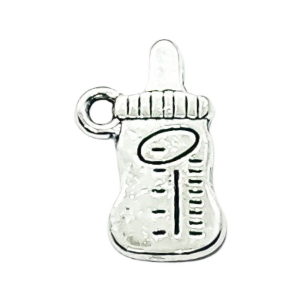 1 Baby Bottle Charm Silver, Individual Charms, Baby Charms, Pregnancy Charms, Nursery Charms, Baby Shower Charms, Mommy Charm, DIY Craft