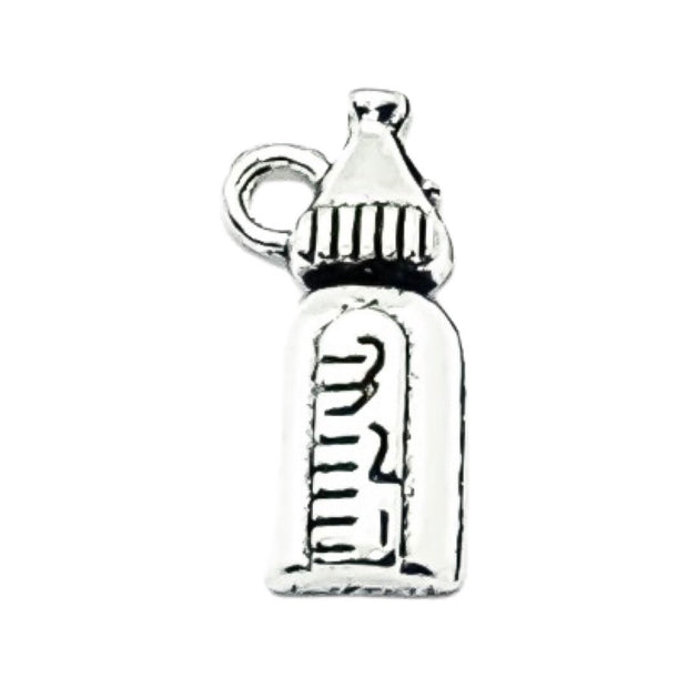 1 Baby Bottle Charm Silver, Individual Charms, Baby Charms, Pregnancy Charms, Nursery Charms, Baby Shower Charms, Mommy Charm, DIY Craft