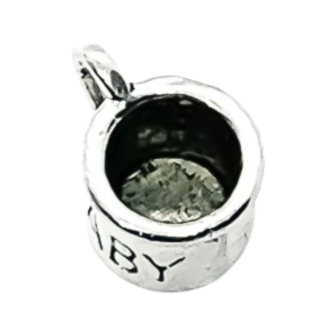 Breloque gobelet bébé argentée (1 pièce), breloques individuelles, breloques bébé, gobelet, breloques grossesse, breloques chambre d'enfant, breloques baby shower, breloque maman