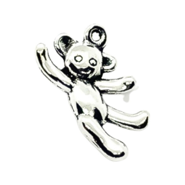 1 Tiny Teddy Bear Charm Silver, Individual Charms, Baby Charms, Toy Charms, Stuffed Bear Charms, DIY Craft, Cute Charms, Kids Pendants