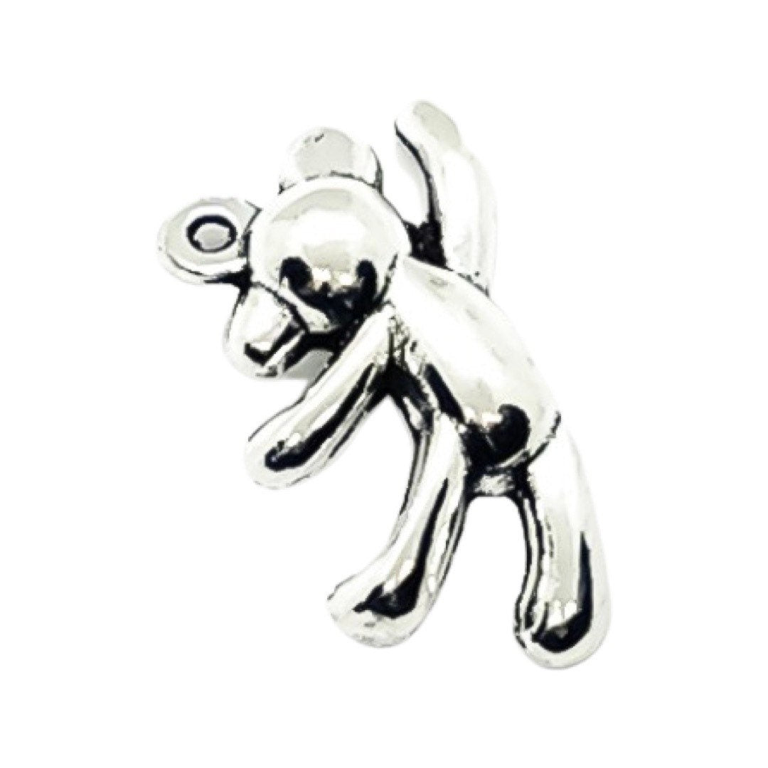 1 Tiny Teddy Bear Charm Silver, Individual Charms, Baby Charms, Toy Charms, Stuffed Bear Charms, DIY Craft, Cute Charms, Kids Pendants