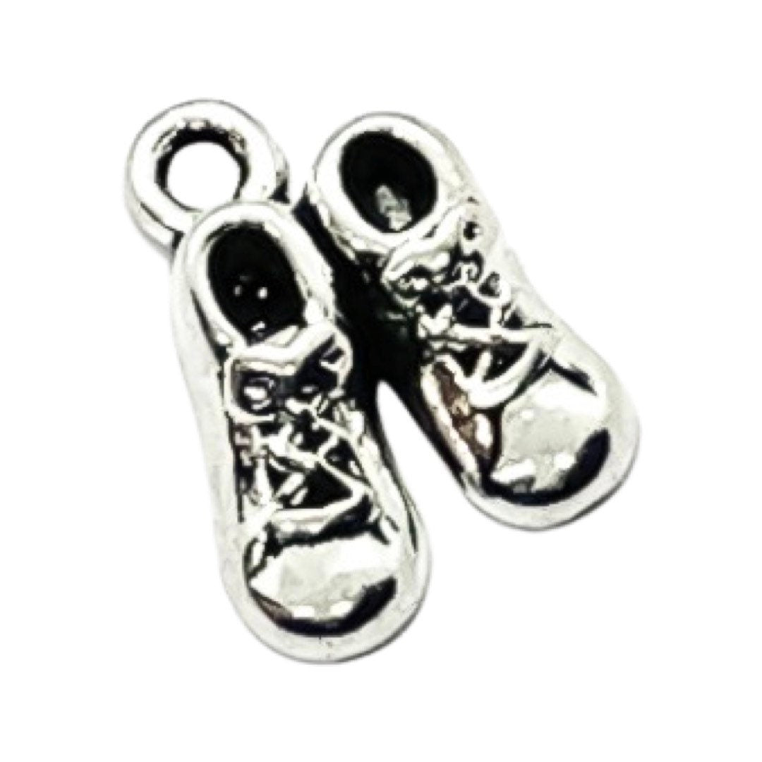 1 Baby Shoes Charm Silver, Tiny Baby Booties Charm, Individual Charms, New Baby Charms, Mommy Charms, Mom Charms, DIY Craft, Cute Charms