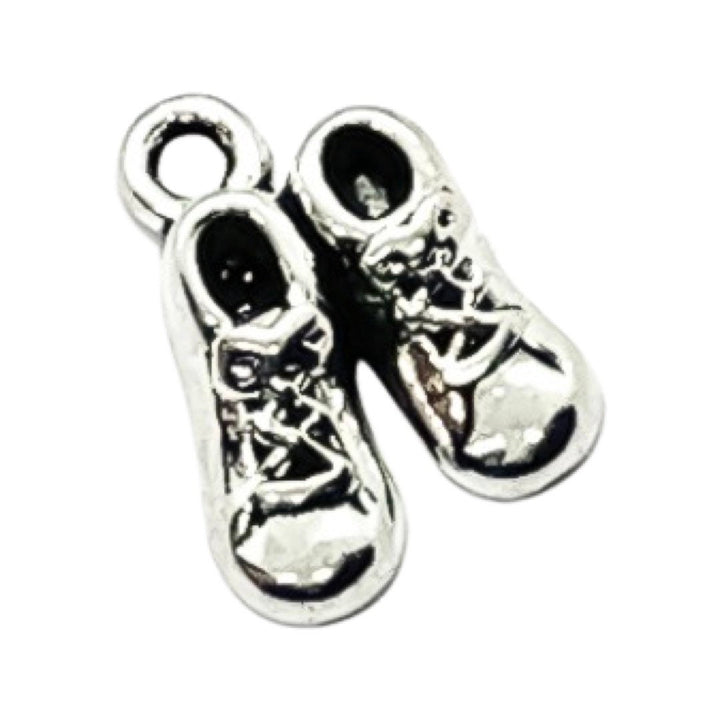 1 Baby Shoes Charm Silver, Tiny Baby Booties Charm, Individual Charms, New Baby Charms, Mommy Charms, Mom Charms, DIY Craft, Cute Charms
