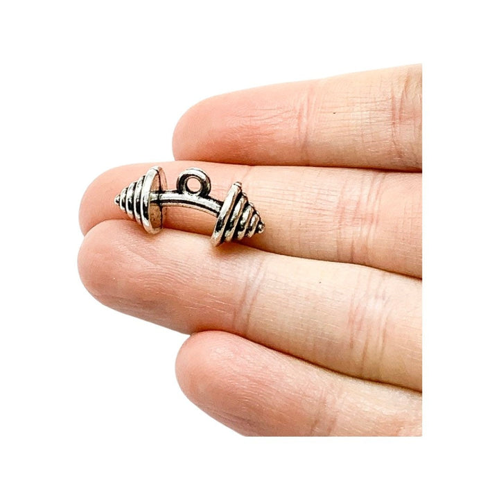 Lot complet de breloques d'haltérophilie, grand format, en vrac, breloques en forme de disques de poids, breloques en forme d'haltères, breloques fitness, apprêts pour bijoux