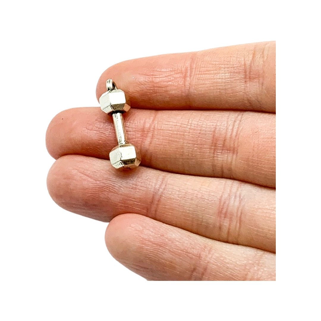 Lot complet de breloques d'haltérophilie, grand format, en vrac, breloques en forme de disques de poids, breloques en forme d'haltères, breloques fitness, apprêts pour bijoux