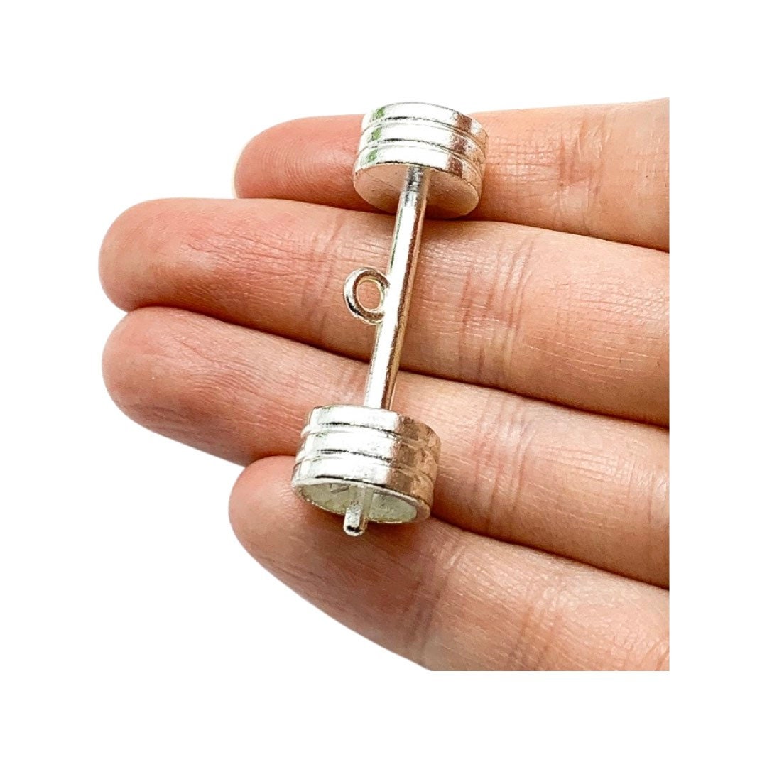 Lot complet de breloques d'haltérophilie, grand format, en vrac, breloques en forme de disques de poids, breloques en forme d'haltères, breloques fitness, apprêts pour bijoux